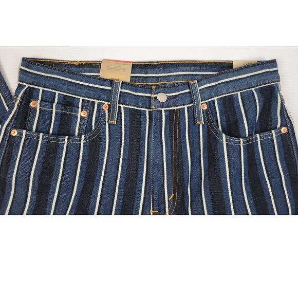 NWT Levi 512 Slim Taper Mens 32x32‎ Dark Wash Blue Striped Retro Denim Jeans - Picture 7 of 8